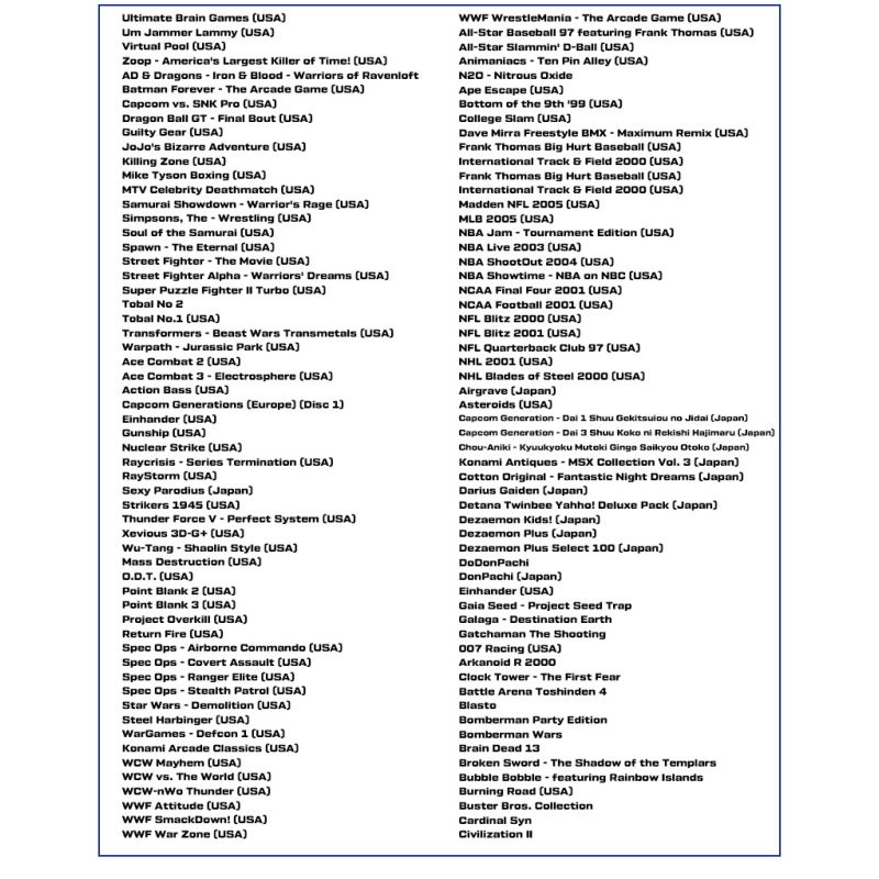 True Blue Mini Crackhead Pack 32G or 64G USB for PS ONE MINI Plug and Play Classic Gaming Nostalgia