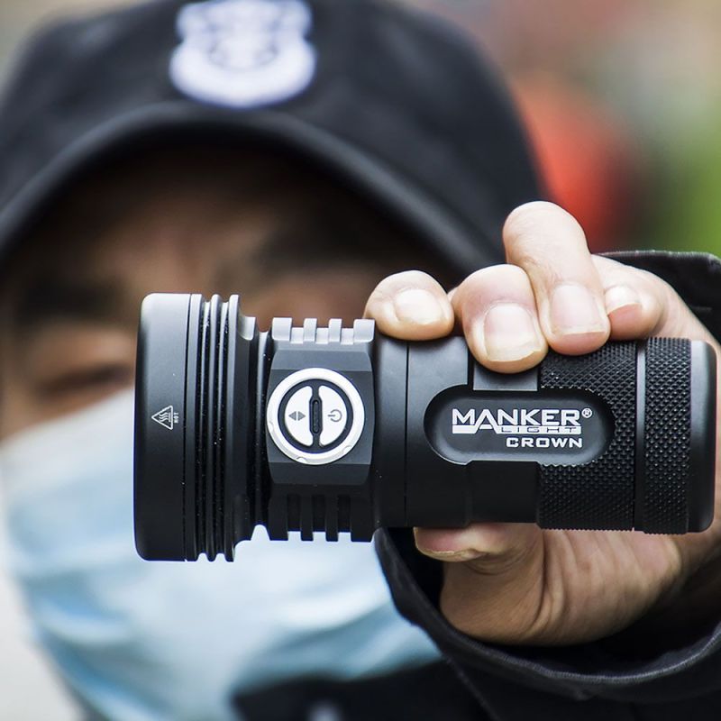 Manker CROWN Digital Zoom Flashlight 5000 Lumens 900 Meters Beam Versatile Outdoor Gear for Camping Hiking