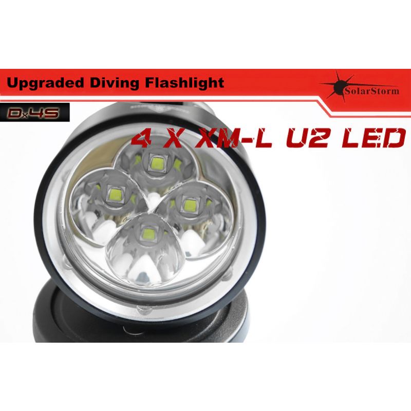 Solarstorm DX4S 4XU2 3200-Lumen LED Diving Flashlight for Enthusiasts Durable Waterproof Adventure Light