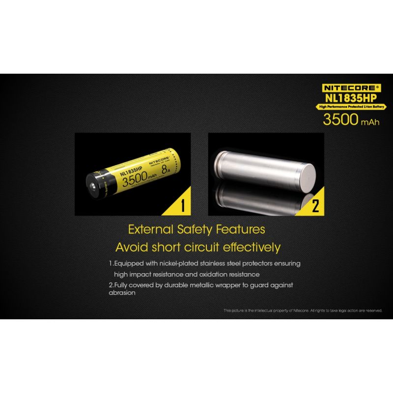 Nitecore NL1835HP 3500mAh Rechargeable 18650 Battery High Performance for Flashlight and Tech Gadgets