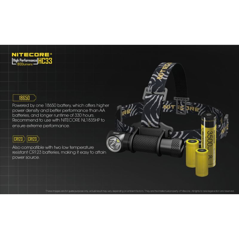 Nitecore HC33 XHP35 1800 Lumens LED Headlamp Hands Free Illumination for Outdoor Hiking and Night Work
