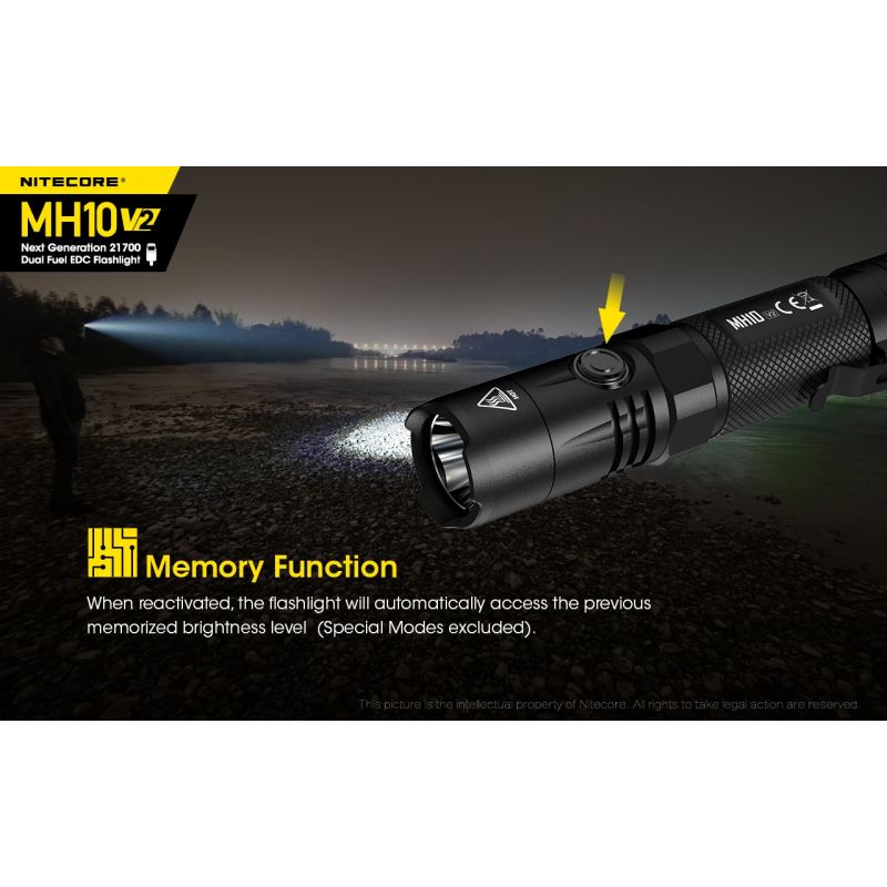NITECORE MH10 V2 Compact 1200 Lumens LED Flashlight USB-C Charging Durable Adventure Gear High Performance
