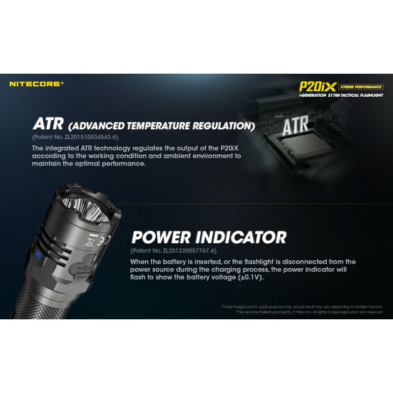 Nitecore P20iX Tactical Flashlight 4000 Lumens USB-C Rechargeable Outdoor High Lumen Strobe Mode Flashlight