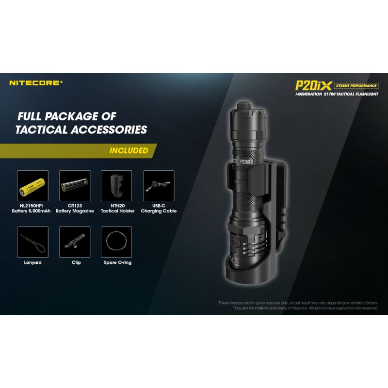 Nitecore P20iX Tactical Flashlight 4000 Lumens USB-C Rechargeable Outdoor High Lumen Strobe Mode Flashlight