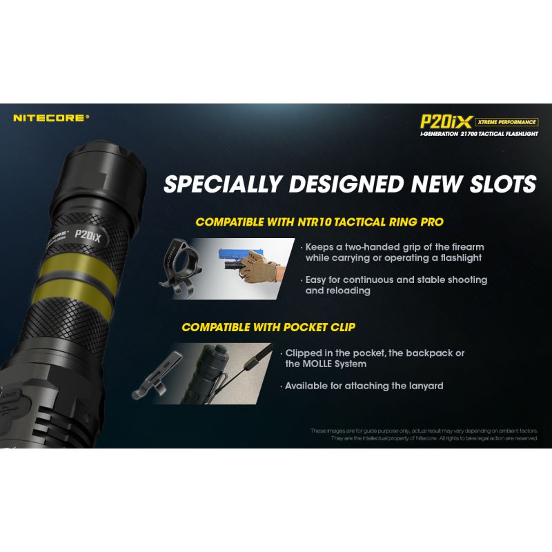 Nitecore P20iX Tactical Flashlight 4000 Lumens USB-C Rechargeable Outdoor High Lumen Strobe Mode Flashlight