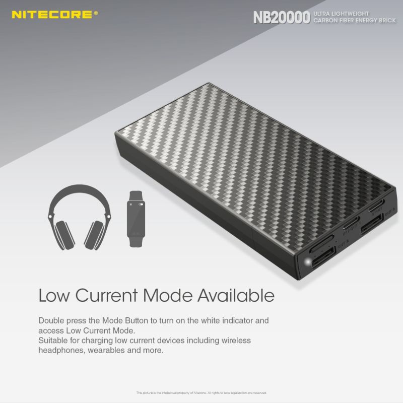 Nitecore NB20000 QC Dual Port 20000mAh Power Bank Lightweight Fast Charging USB USB-C Smartphone Charger