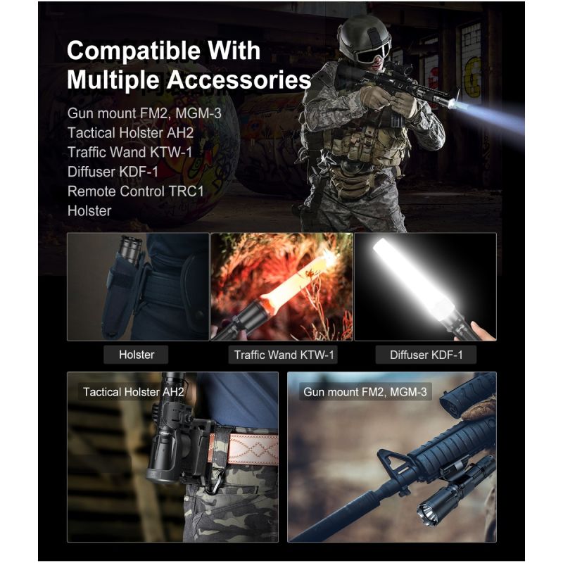 Klarus XT11GT PRO V2.0 USB-C Rechargeable Flashlight 3300 Lumens Tactical Light for Outdoor and Emergency Use