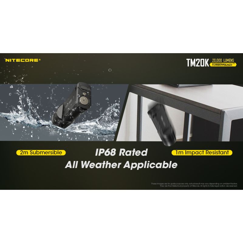 Nitecore TM20K LED Flashlight 20000 Lumens USB-C Rechargeable Durable Adventure Gear for Search and Rescue