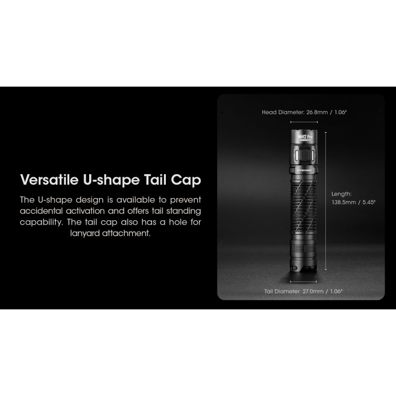 Nitecore MH12 Pro USB-C Rechargeable Flashlight 3300 Lumen High-Intensity Beam for Night Hikes and Adventures