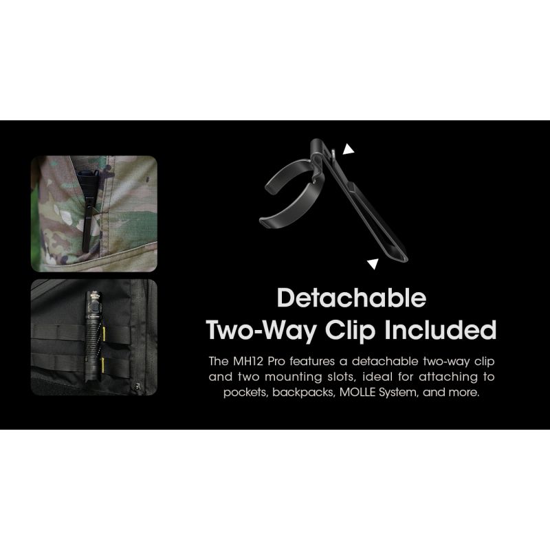 Nitecore MH12 Pro USB-C Rechargeable Flashlight 3300 Lumen High-Intensity Beam for Night Hikes and Adventures