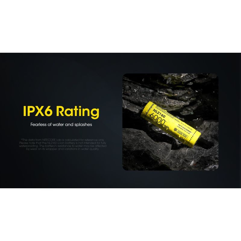 NITECORE NL2160 6000mAh 21700 Li-ion Rechargeable Battery 