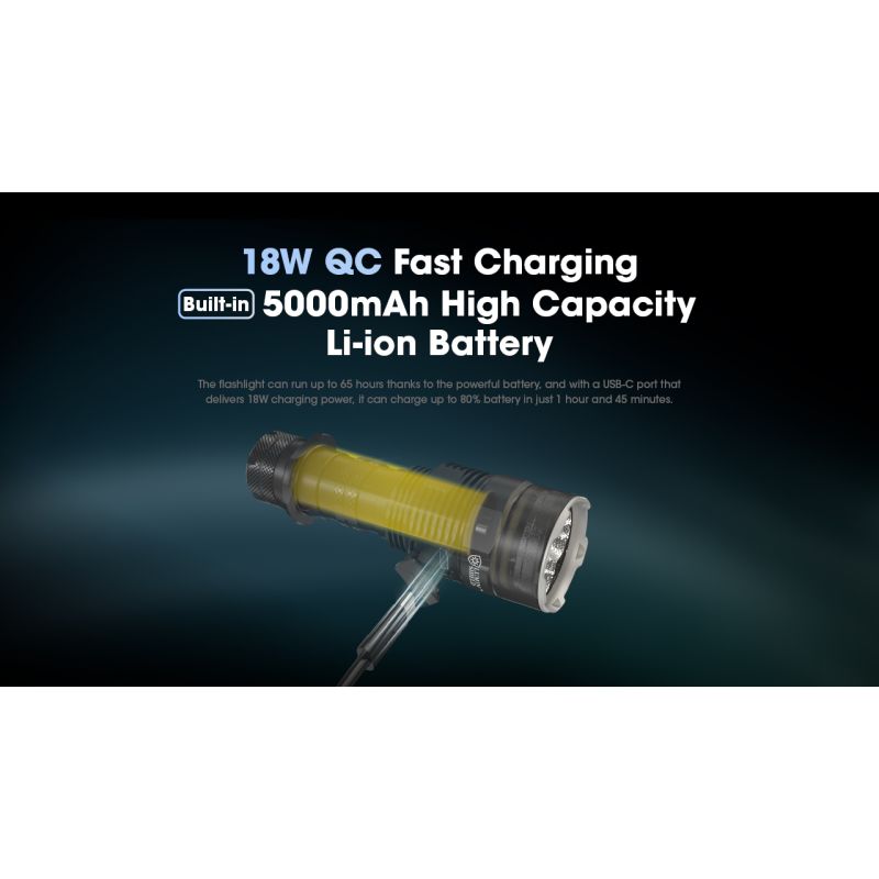 Nitecore TM9K PRO 9900 Lumen Durable Rechargeable Flashlight with USB-C and 510m Beam for Outdoor Adventures