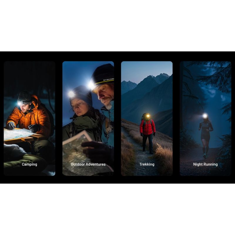 NITECORE NU25 MCT LED Headlamp 400 Lumens USB-C Rechargeable Lightweight Hiking Gear for Outdoor Enthusiasts
