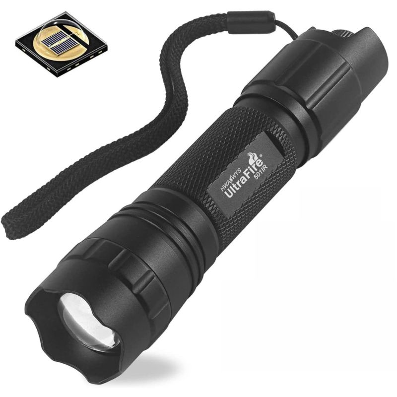 UltraFire 940nm LED IR Flashlight Adjustable Focus Stepless Dimming Night Vision Hunting and Wildlife Exploration