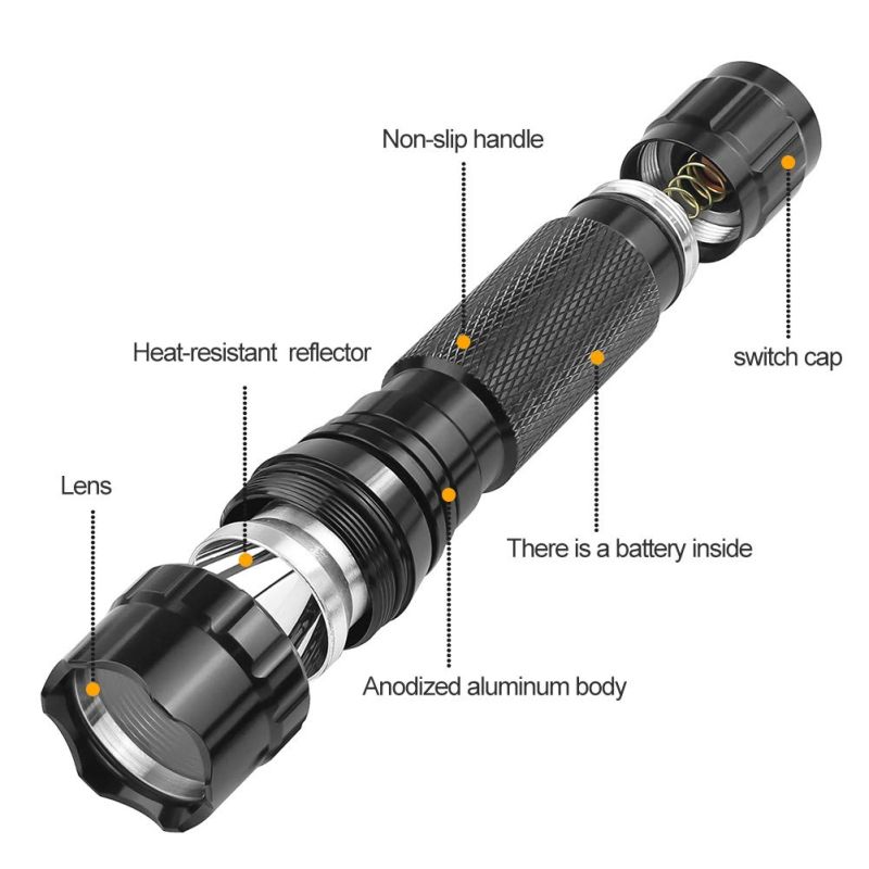 Multicolor UltraFire 501B LED Flashlight 1300 Lumens 5 Modes Rechargeable Outdoor Tactical Light Camping Gear
