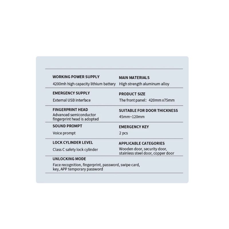 3D Face Smart Door Lock Security Camera Monitor with Intelligent Fingerprint Modern Home Security System