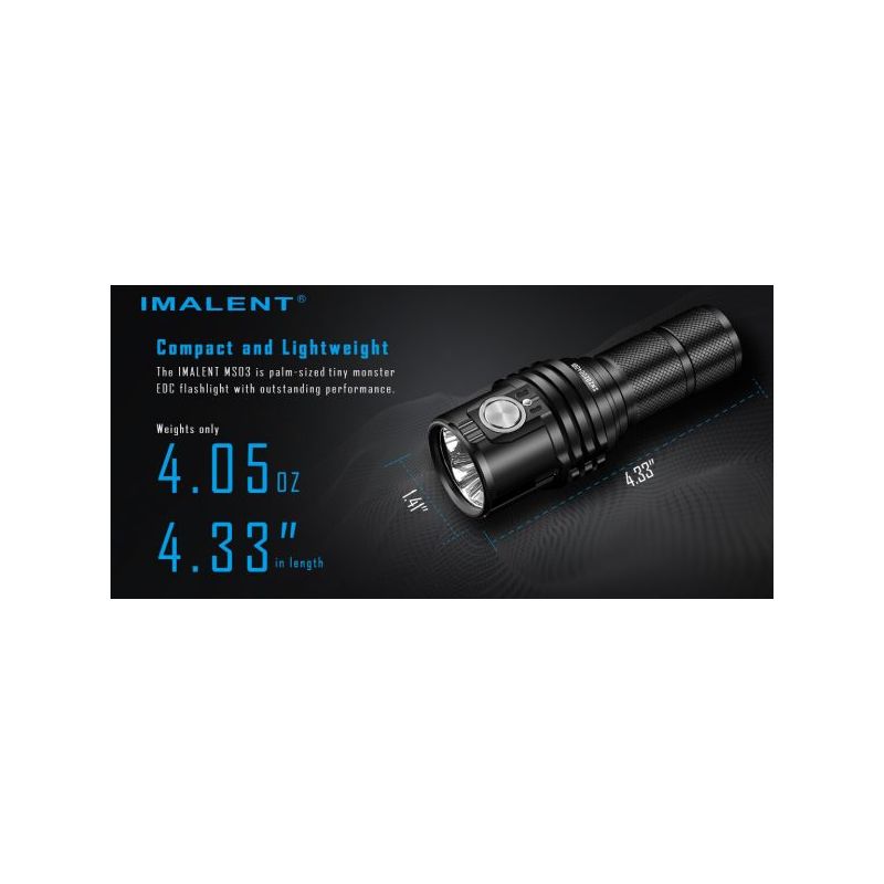 IMALENT MS03 XHP70 EDC Flashlight 13000 Lumens with 324 Meters Beam Lightweight Durable for Outdoor Adventure