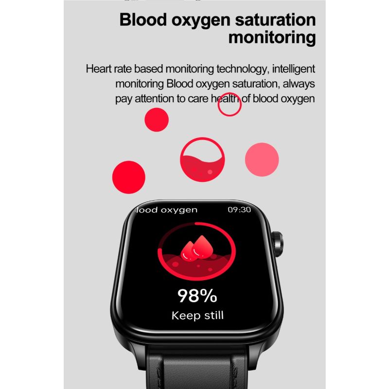 ET570 Blood Glucose Smart Watch ECG Heart Rate Blood Pressure Smartwatch