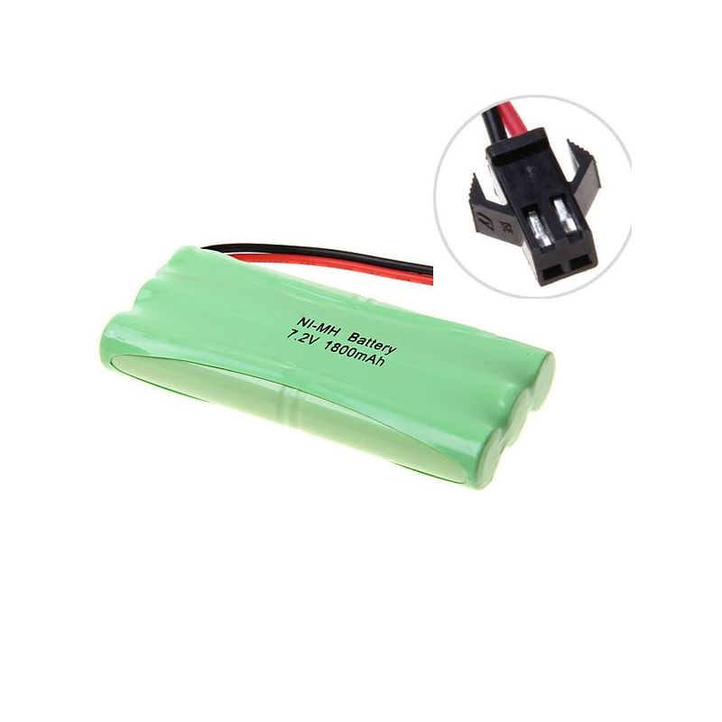 Eco-Friendly 7.2V AA 1800mAh Ni-MH SM Plug Rechargeable Battery Pack for Toy Cars Gadget Battery