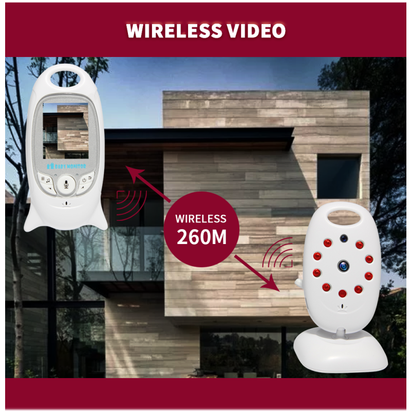 VB601 2.4g Wireless Video Baby Monitor with Two Way Talk Night Vision and Temperature Monitoring