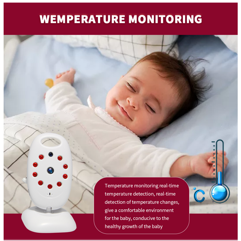 VB601 2.4g Wireless Video Baby Monitor with Two Way Talk Night Vision and Temperature Monitoring