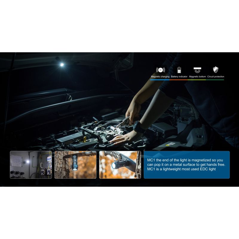 TrustFire MC1 Baton XP-L HI 1000 Lumens Rechargeable Mini EDC Flashlight with Magnetic Charging Ultra-Lightweight