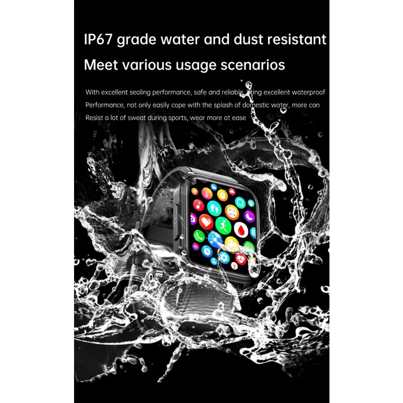 ET540 Blood glucose ECG Body temperature Blood pressure Blood oxygen Heart rate Bluetooth call Smartwatch Fitness Tracker