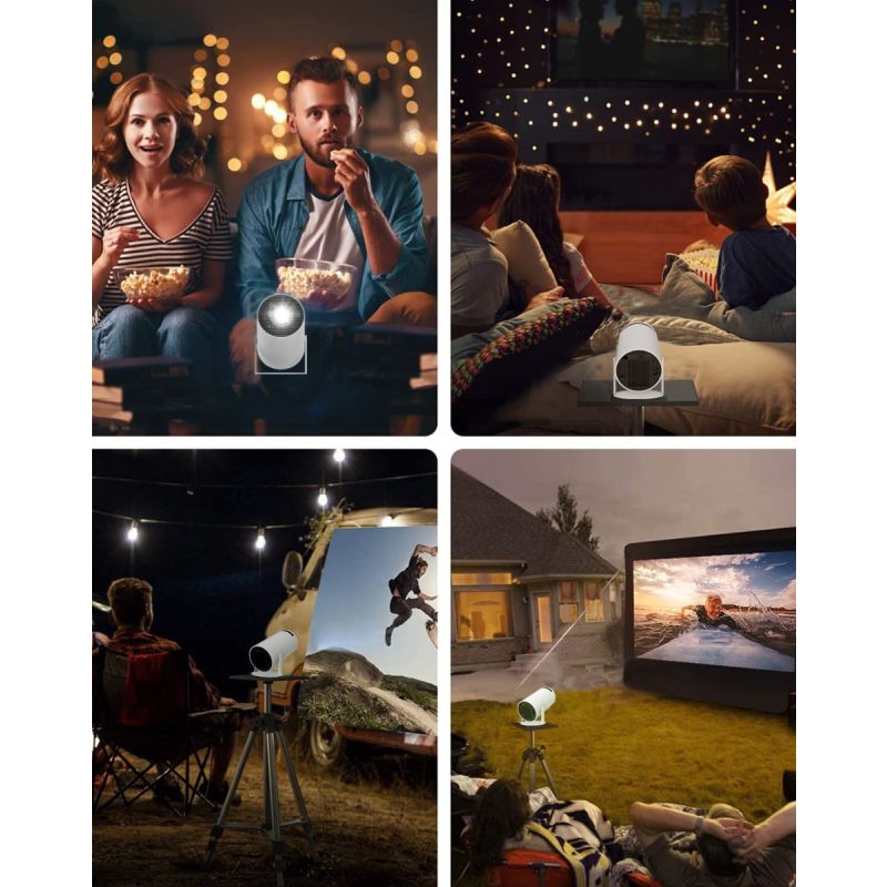 HY300 Android Projector Smart Portable 1280x720P Full HD WiFi 6 Home Theater Versatile Movie Night