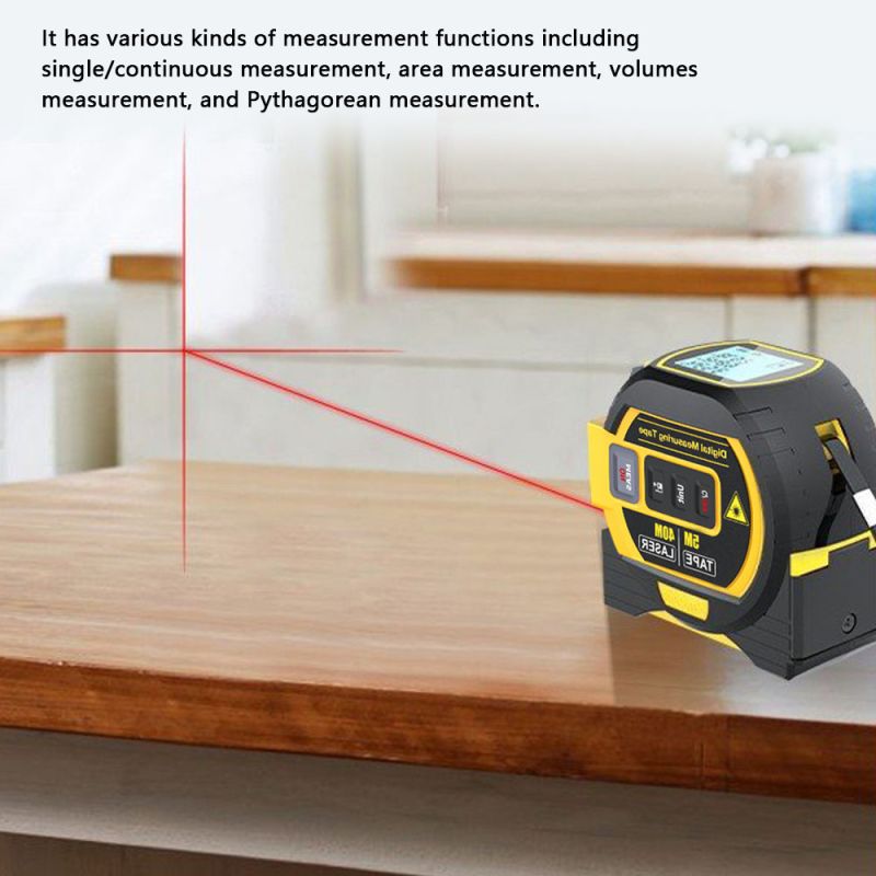 3 in 1 Laser Rangefinder Tape Measure with LCD Display Backlight for Architects Home Improvement Tools