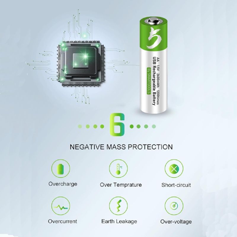 4pcs AA Battery AA Batteries, USB/Type-C AA Rechargeable Battery