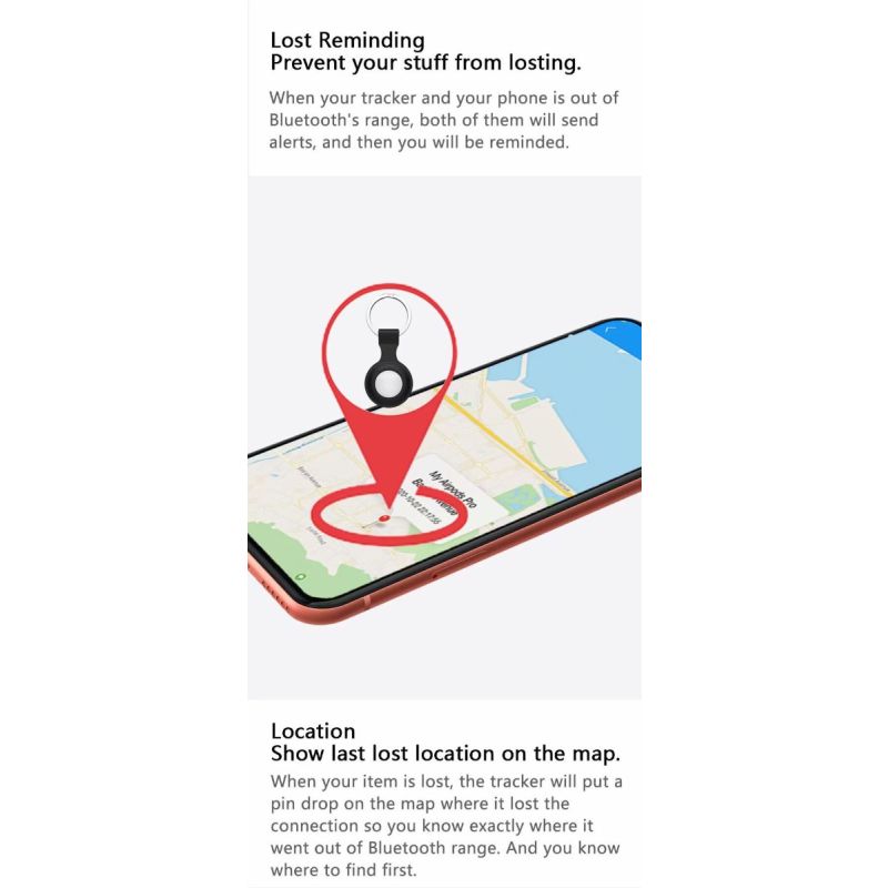 Mini GPS Tracker Bluetooth 4.0 Smart Locator Lightweight Anti-Lost Device for Keys Pets Kids Real-Time Location