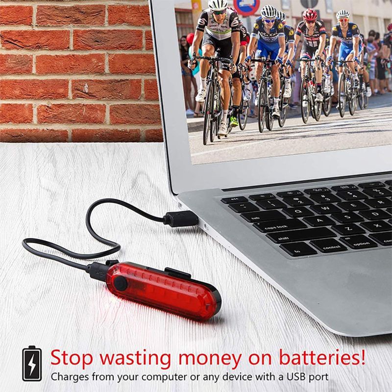 USB Rechargeable Ultra Bright Bike Tail Light with LED Technology Compact Design for Cycling Safety