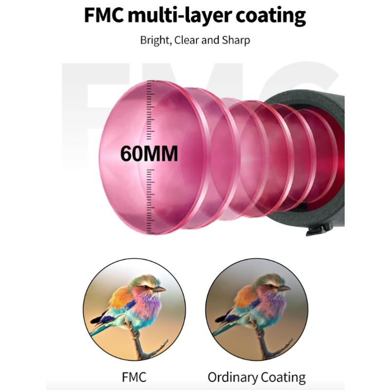 25-75x60 Zoom Spotting Scope ED Lens Powerful Monocular Bak4 Prism Telescope For Outdoor Camping Bird Watching