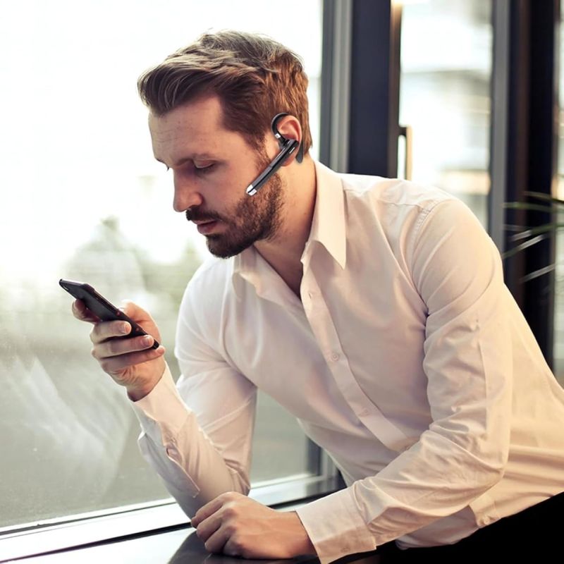 Wireless Headset Business Earpiece Built-in Mic Noise Cancelling Headphone 5.3 Handsfree Sports Earphone