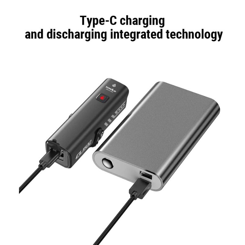 TOWILD CL1600 USB Rechargeable 1600LM Bike Light LED Front Lamp with Adjustable Brightness for Night Riding