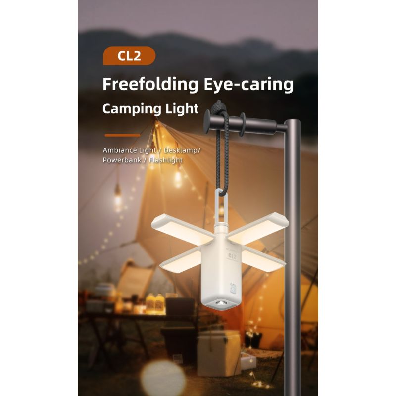 Klarus CL2 750 Lumen Freefolding Camping Light Portable Eye-caring Versatile Lamp with 7 Light Modes