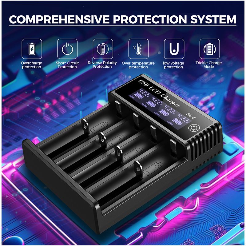 USB LCD Battery Smart Charger Efficient Charger for 18650 AA AAA Batteries with LCD Display Versatile and Portable