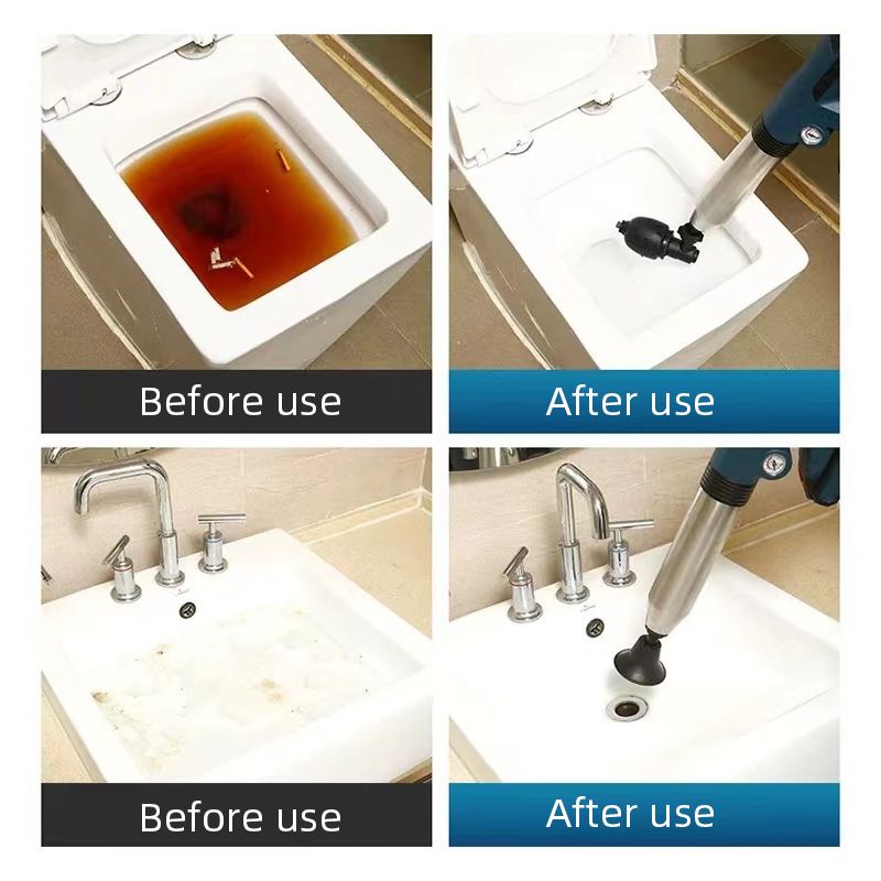 Electric Sewer Dredge Tools with Clogged Toilet Plungers and Air Drain Blaster Gun for Efficient Plumbing Solutions