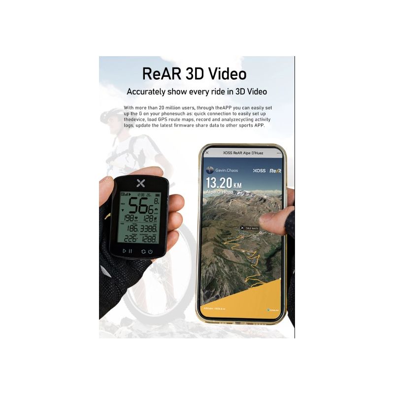 XOSS G+ G2 Bike Computer GPS Generation Wireless Speedometer Tracker with Custom Display and Heart Rate Sensor