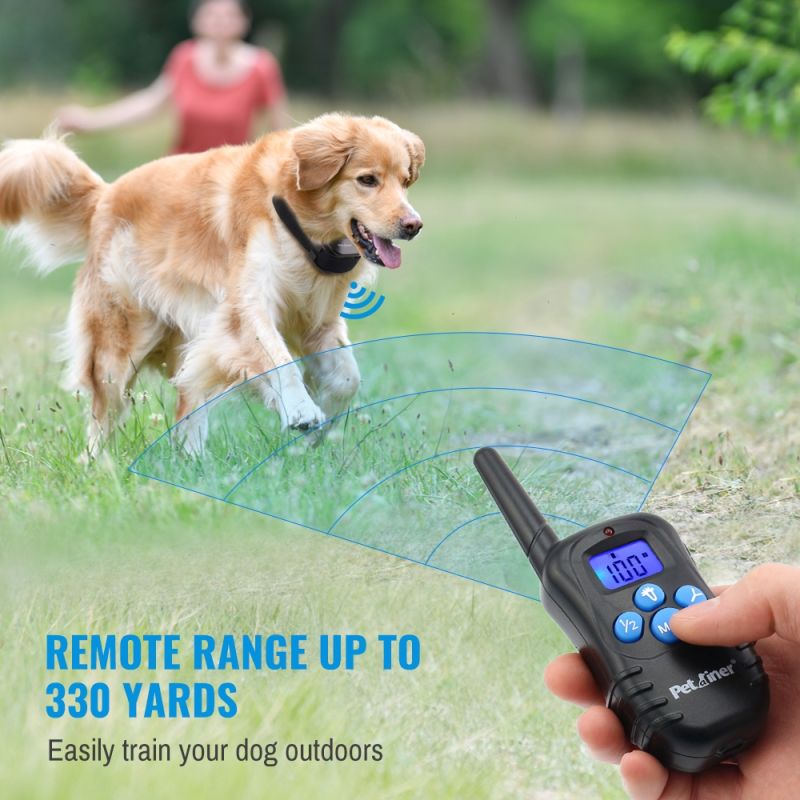 Petrainer 998D Remote Electric Dog Training Collar 300M Range Waterproof Rechargeable High-Capacity Battery