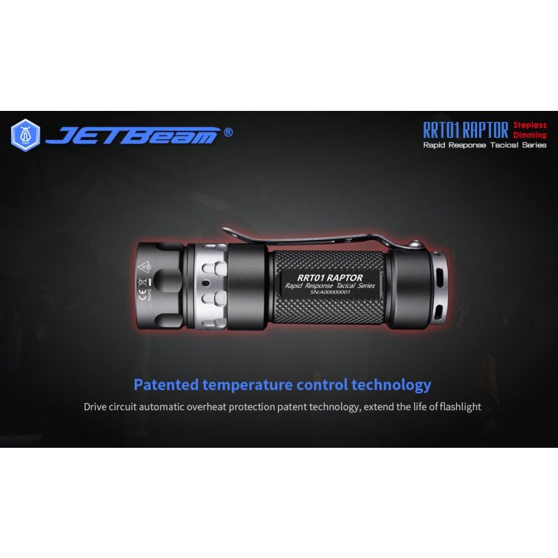 JETBeam JET-RRT01 XP-L 950 Lumen LED EDC Flashlight Durable Outdoor Lighting for Camping Hiking