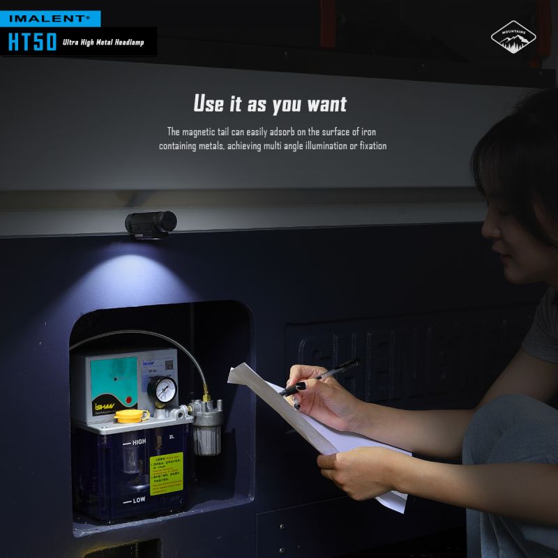 IMALENT HT50 LED Adventure Headlamp Dual Light Sources Rechargeable Lightweight Design High Lumen Output