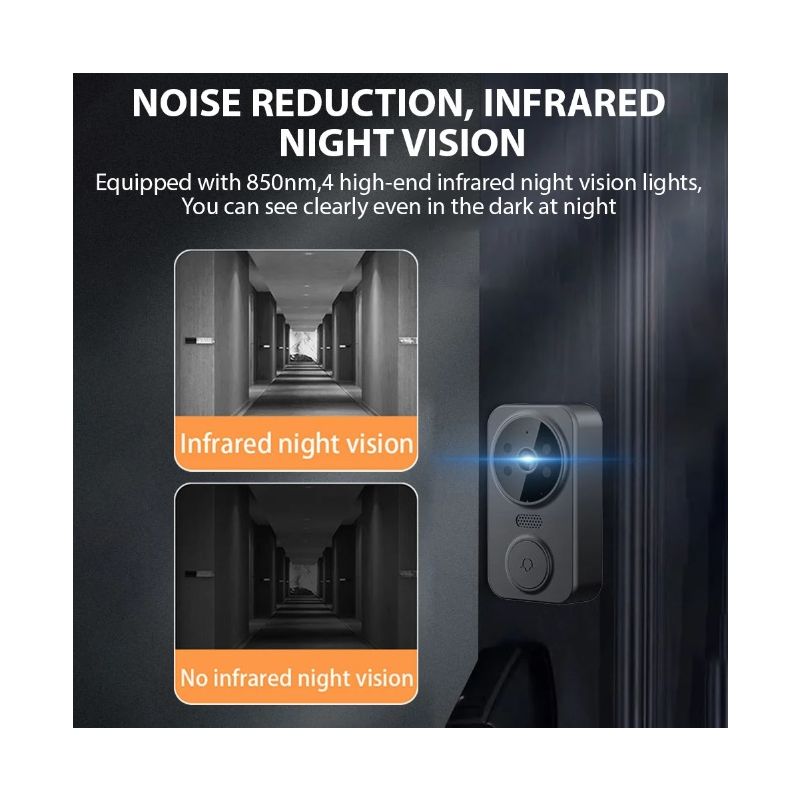 M12 Wireless Video Doorbell with 4.3 inch IPS Screen IR Night Vision for Enhanced Residential Safety