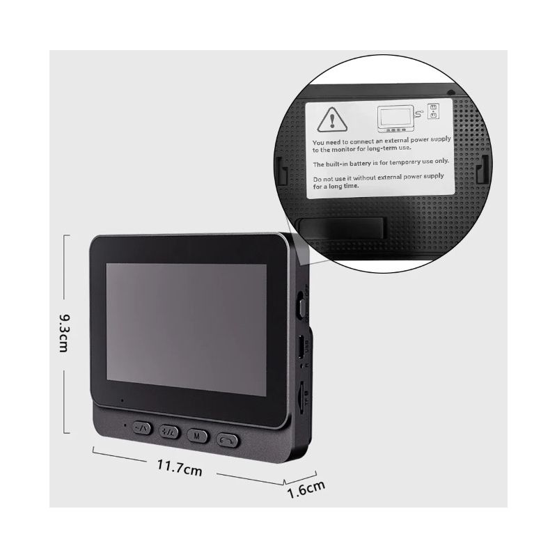 M12 Wireless Video Doorbell with 4.3 inch IPS Screen IR Night Vision for Enhanced Residential Safety