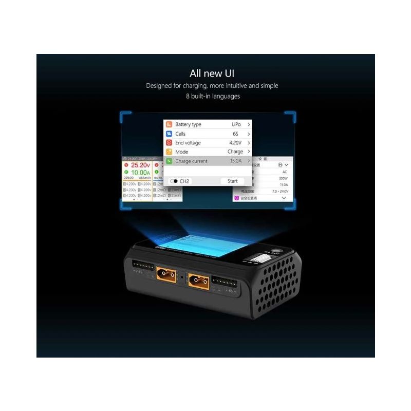 ToolkitRC M6D 500W 15A DC Dual Channel MINI Smart Charger Discharger for RC Electric Flight and Racing