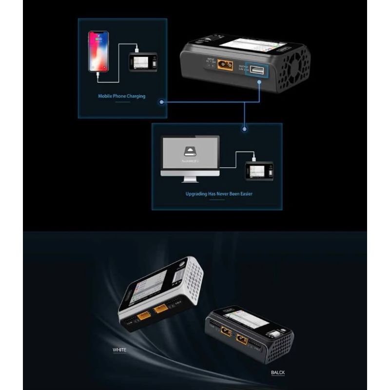 ToolkitRC M6D 500W 15A DC Dual Channel MINI Smart Charger Discharger for RC Electric Flight and Racing