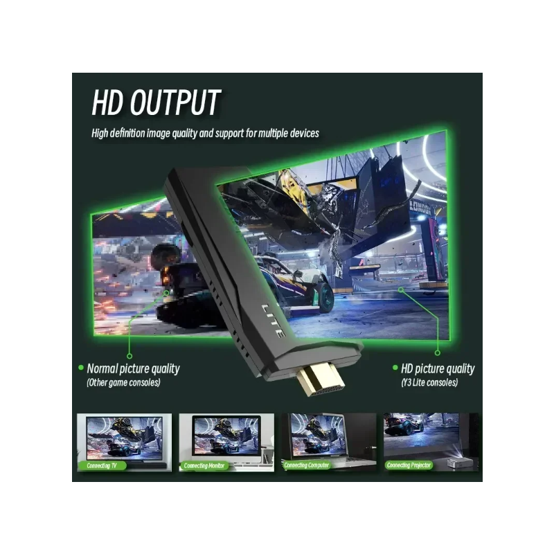 M8 Video Game Console with Dual 2.4G Wireless Controllers 10000 Retro Games Library PS1 Atari 64G Model