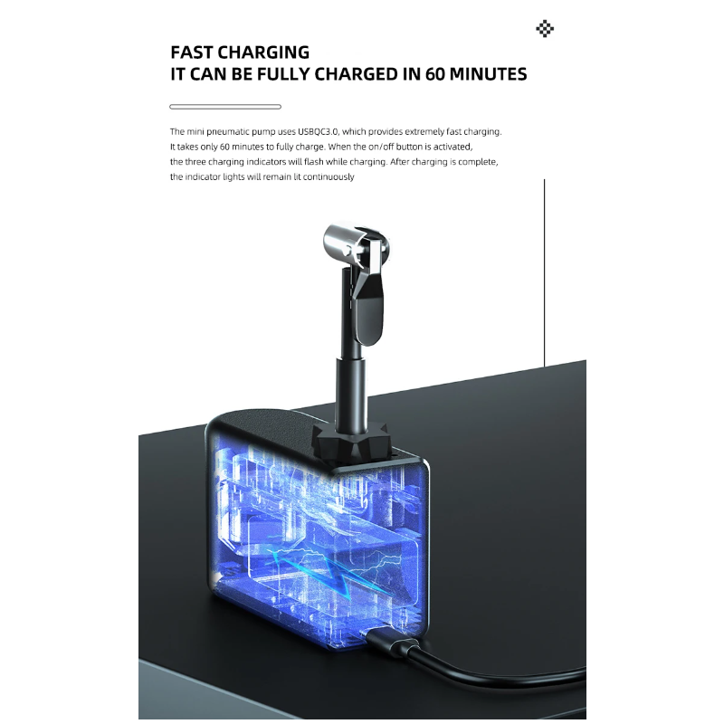 HT09 Mini Bike Pump Portable Electric Air Pump with High-Precision Pressure Sensor Lightweight Design