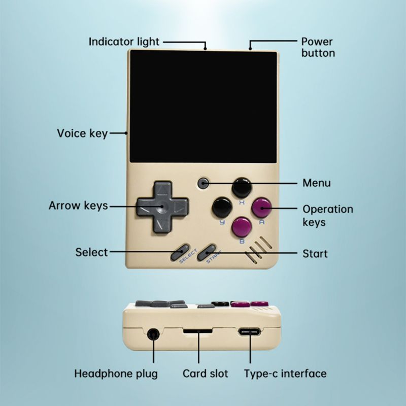 MIYOO Mini Plus Portable Retro Game Console 3.5-inch IPS Screen Lightweight Classic Video Games Compact