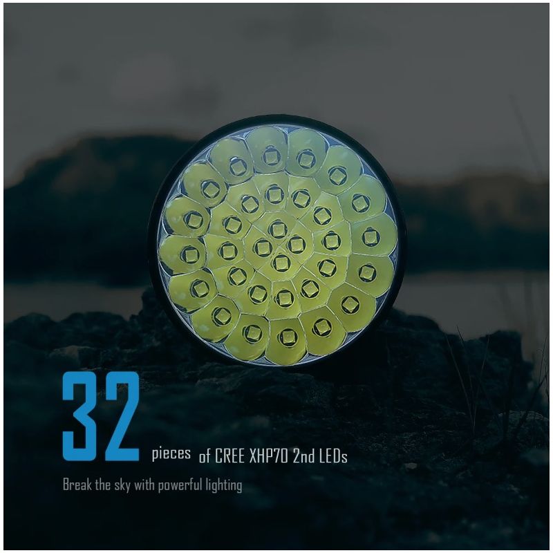 IMALENT MS32 200000 Lumen LED High Power Flashlight with Multiple Lighting Modes for Outdoor Adventures